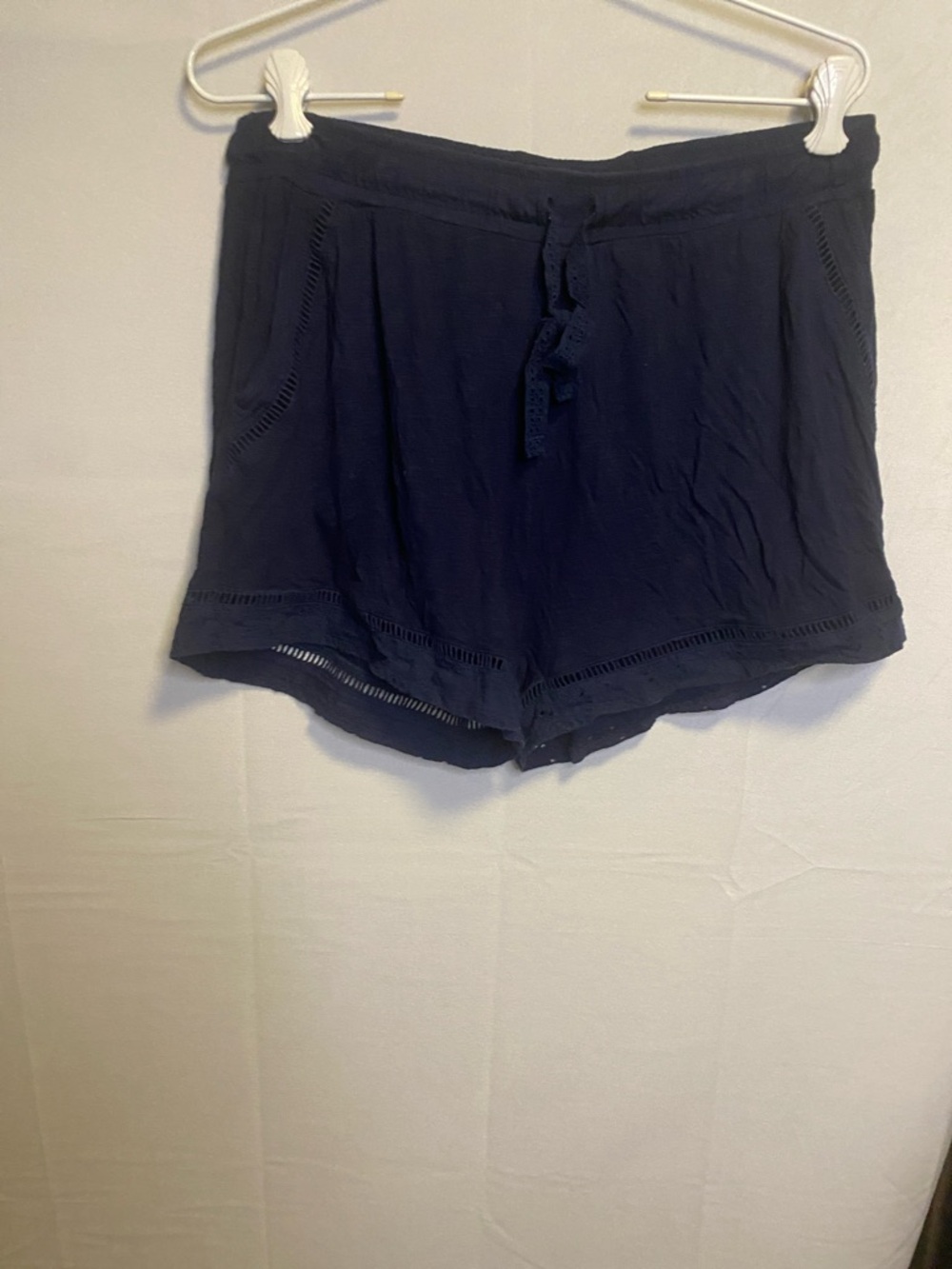Women's Navy Drawstring Lounge Shorts